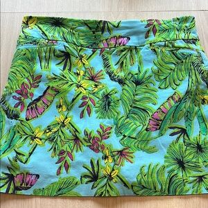 Tropical print stretchy skort
